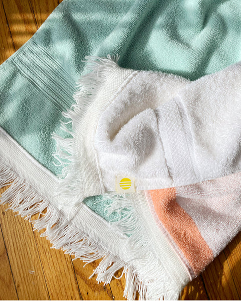 Sun kissed Towel, Ocean/Coral/Cloud