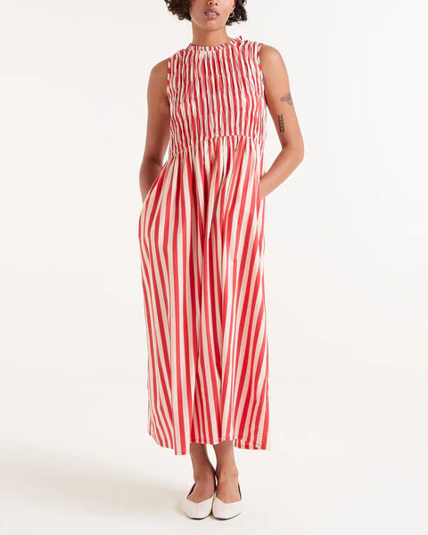 Red and White Striped Dress