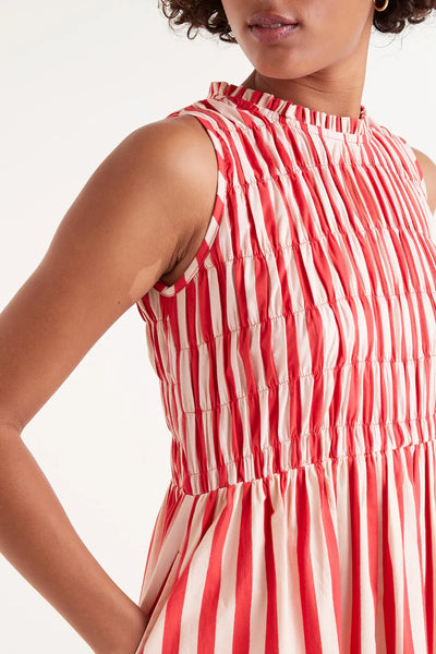 Red and White Striped Dress