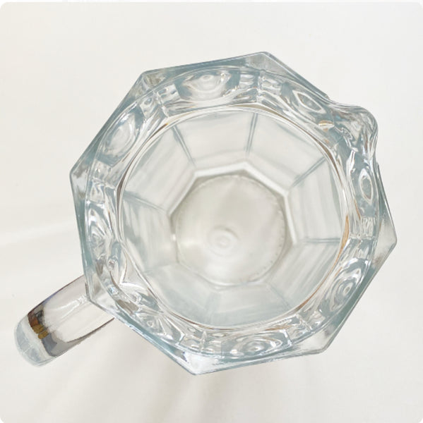 Vintage Glass Pitcher- Octagonal, Made in France