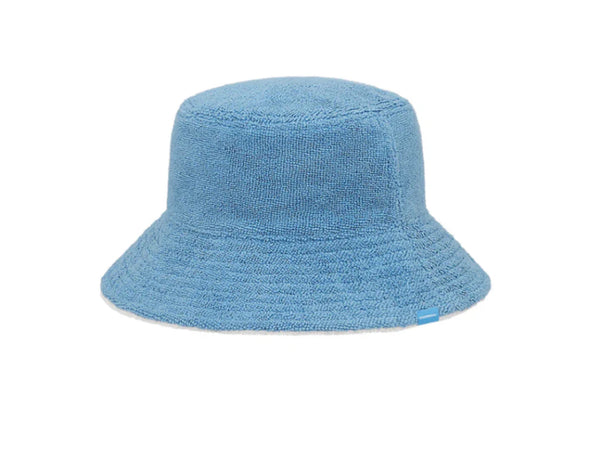 Terry Bucket Hat- Reversible Blue/White