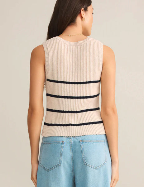 Sycamore Stipe Sweater Vest- Sea Salt