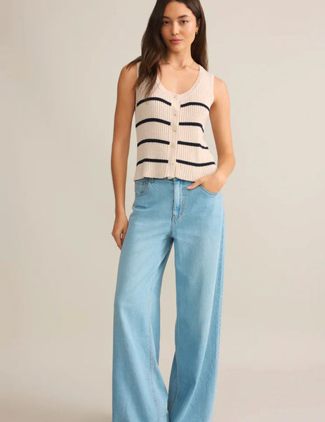 Sycamore Stipe Sweater Vest- Sea Salt