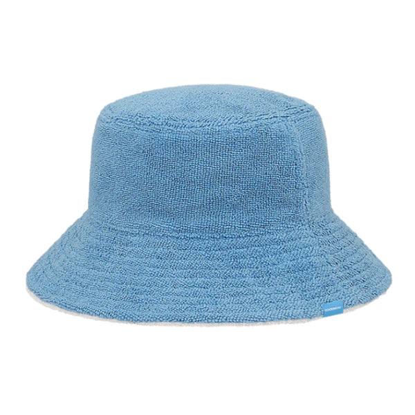 Terry Bucket Hat- Reversible Blue/White