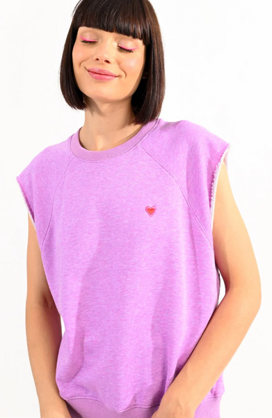 Sleeveless Sweatshirt- Lilac