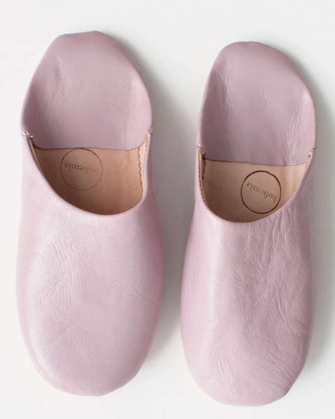 Leather Babouche Slipper- Vintage Pink