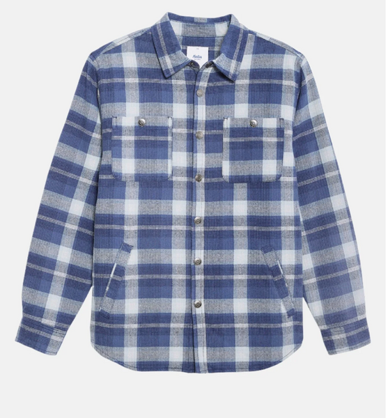Harold Plaid Jacket- Washed Blue