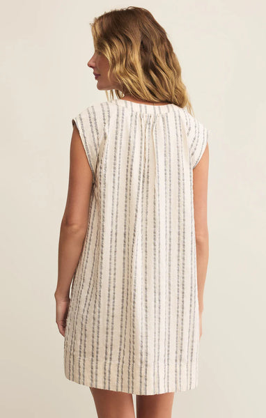 Minna Stripe Mini Dress- Sea Salt