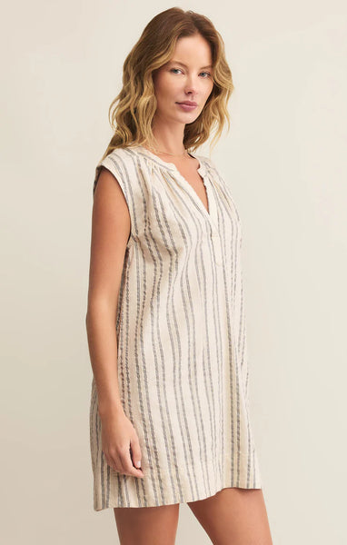 Minna Stripe Mini Dress- Sea Salt