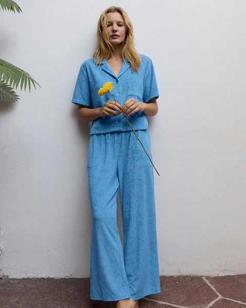 Let's Cruise French Terry Pant- Salty Blue