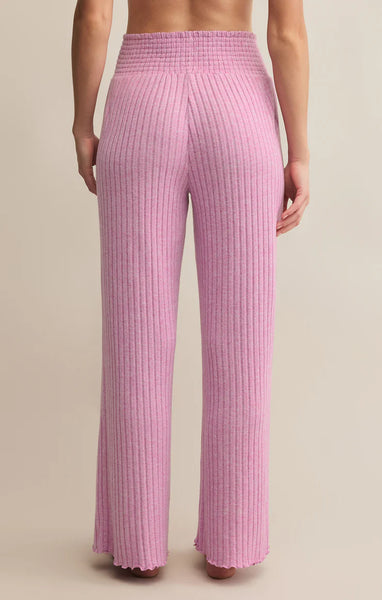 Dawn Smocked Ribbed Pant- Violet Gem