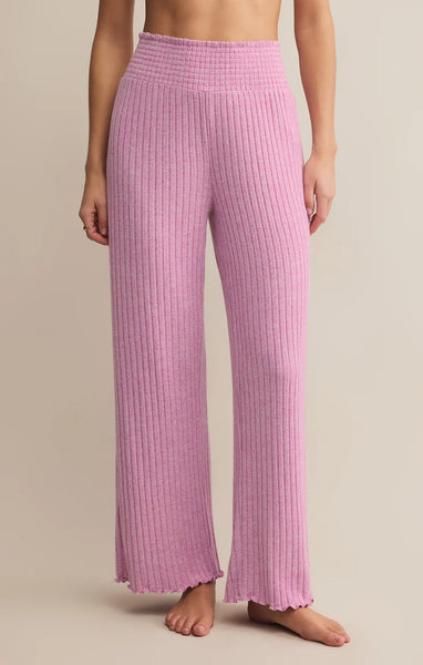 Dawn Smocked Ribbed Pant- Violet Gem