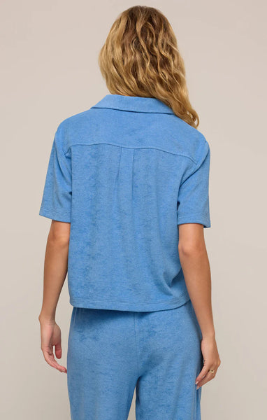 Resort Loop French Terry Top-Salty Blue
