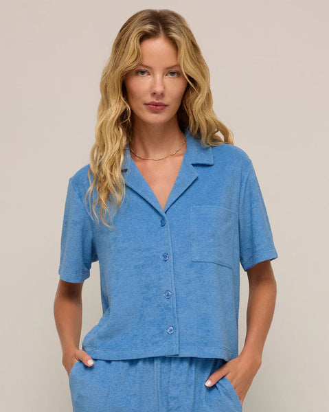 Resort Loop French Terry Top-Salty Blue