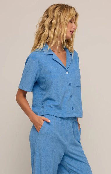 Resort Loop French Terry Top-Salty Blue