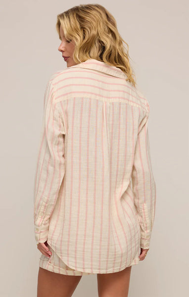 Saturday Stripe Shirt- Bone