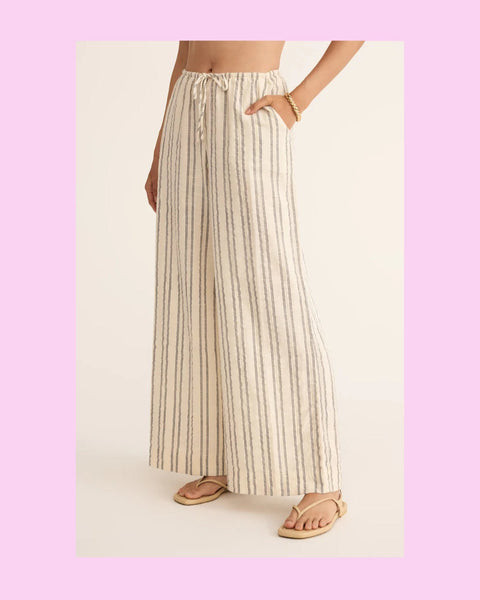 Soleil Stripe Pant- Sea Salt