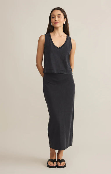 Sloane V-Neck Top-Black