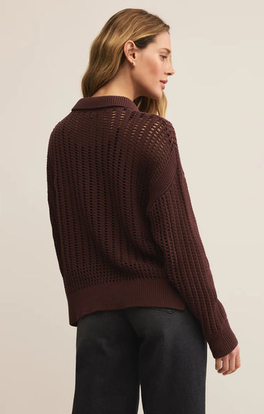 Looking Glass Polo Sweater- Sandalwood