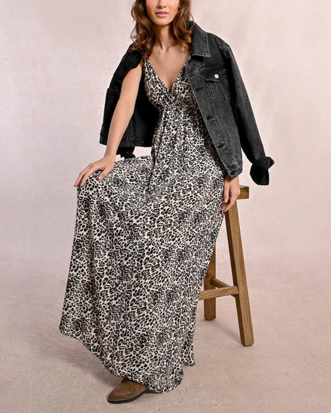 Long Leopard Print Dress