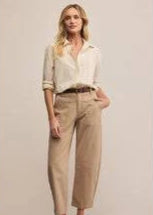 Seaport Striped Shirt- Buscuit