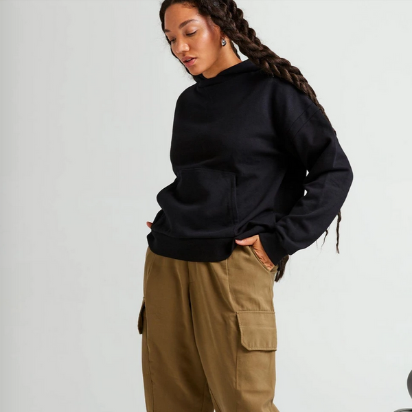 Women's Recycled Fleece Hoodie- Black