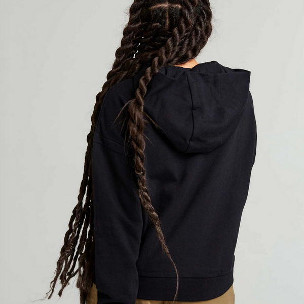 Women's Recycled Fleece Hoodie- Black