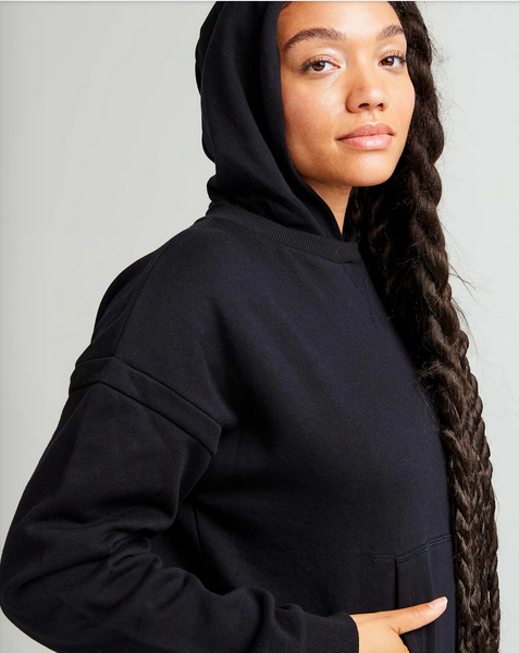 Women's Recycled Fleece Hoodie- Black