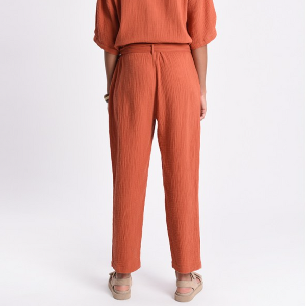 Utility Style Jumpsuit - Brick Red