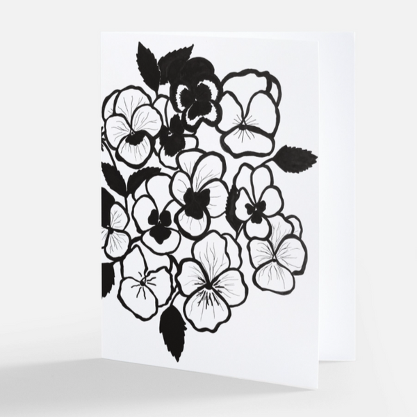 Greeting Card- Black Pansy Large