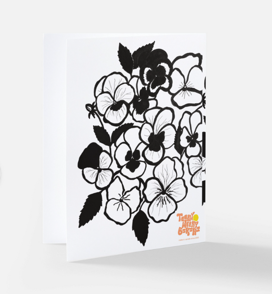 Greeting Card- Black Pansy Large