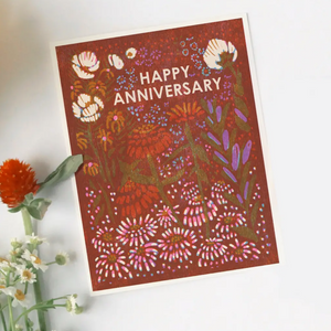 Greeting Card- Happy Anniversary Flowers