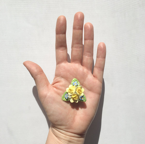 Bone China Flower Brooch- Vintage