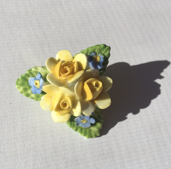 Bone China Flower Brooch- Vintage