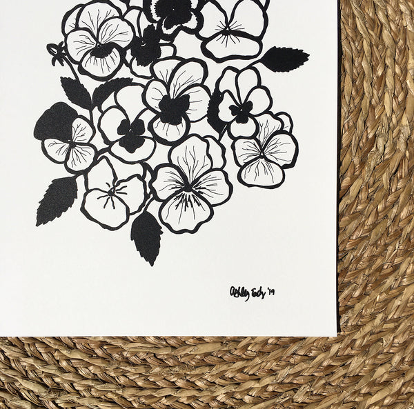 Eady Print, Pansies