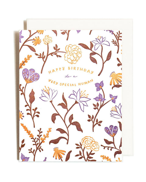 Special Human Birthday | Floral | Letterpress Card