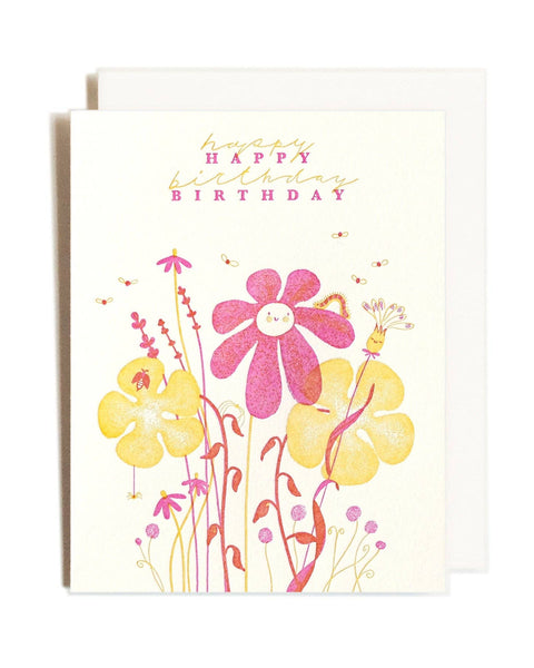 Flower Bunch Birthday | Letterpress Card