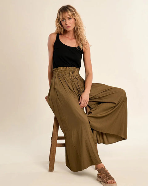 Wide Flowing Pant- Khaki