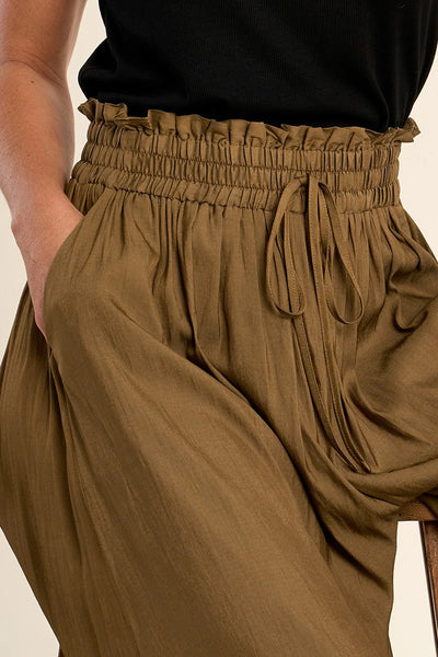 Wide Flowing Pant- Khaki