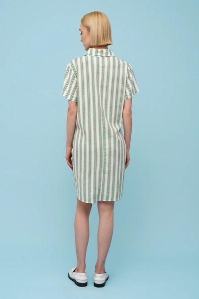 Rose Dress- Green Stripe