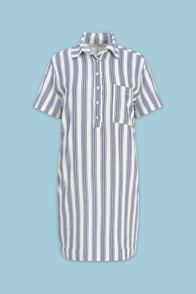 Rose Dress- Navy Stripe
