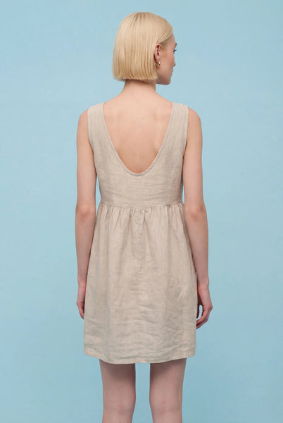 Beach Baby Linen Dress- Sand