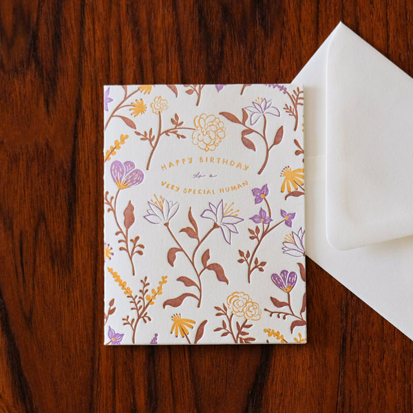 Special Human Birthday | Floral | Letterpress Card