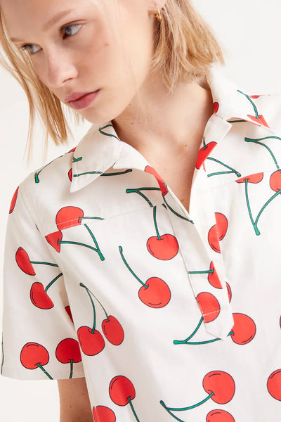 Short Cherry Print Dress