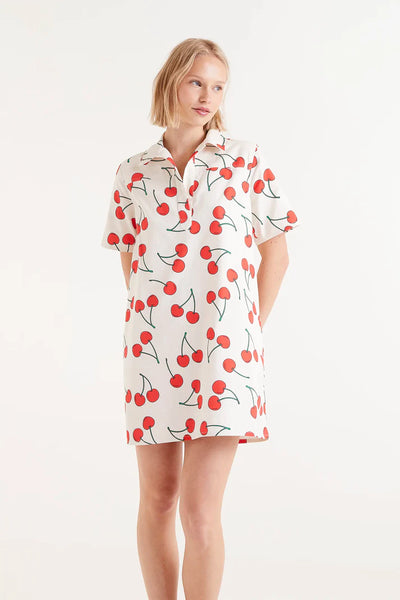 Short Cherry Print Dress