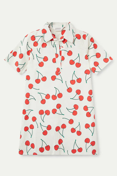 Short Cherry Print Dress