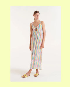 Candy Striped Print Long Dress