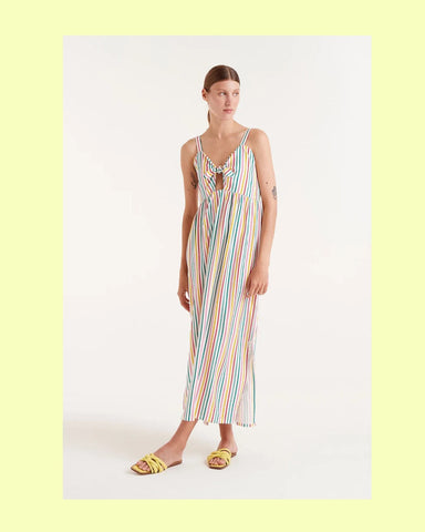 Candy Striped Print Long Dress