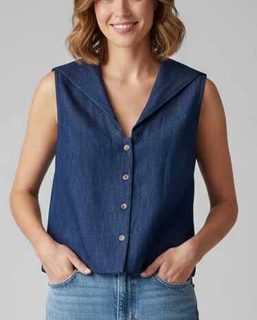Muir Button Up- Dark Denim
