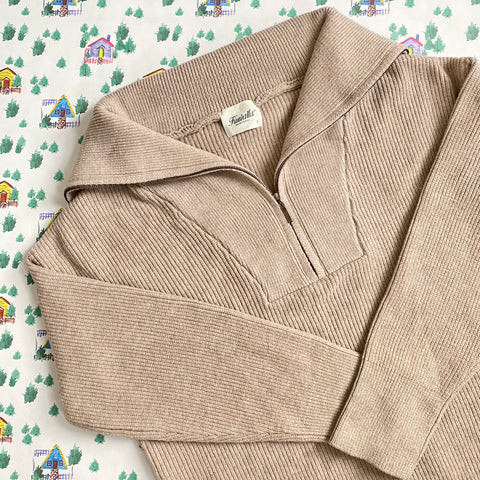 Knitted Half Zip- Cinder